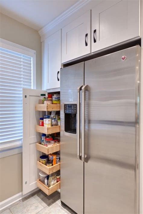 steel plate mounted beside fridge cabinet|Pantry Cabinets Next To Fridge Design Ideas .